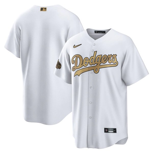 Men's Los Angeles Dodgers Blank 2022 All-Star White Cool Base Stitched Baseball Jersey Men's Los Angeles Dodgers Blank 2022 All-Star White Cool Base Stitched Baseball Jersey